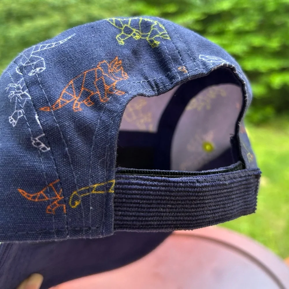 Dinosaur Print Corduroy Brim Hat | OSFM Toddler 2T-5T | Adjustable Navy Cap